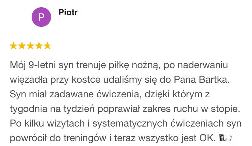 Opinia pacjentki o fizjoterapii dzieci Skórzewo