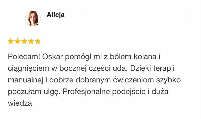 Opinia pacjentki o terapii bólu kolana w studiu PROBALANS