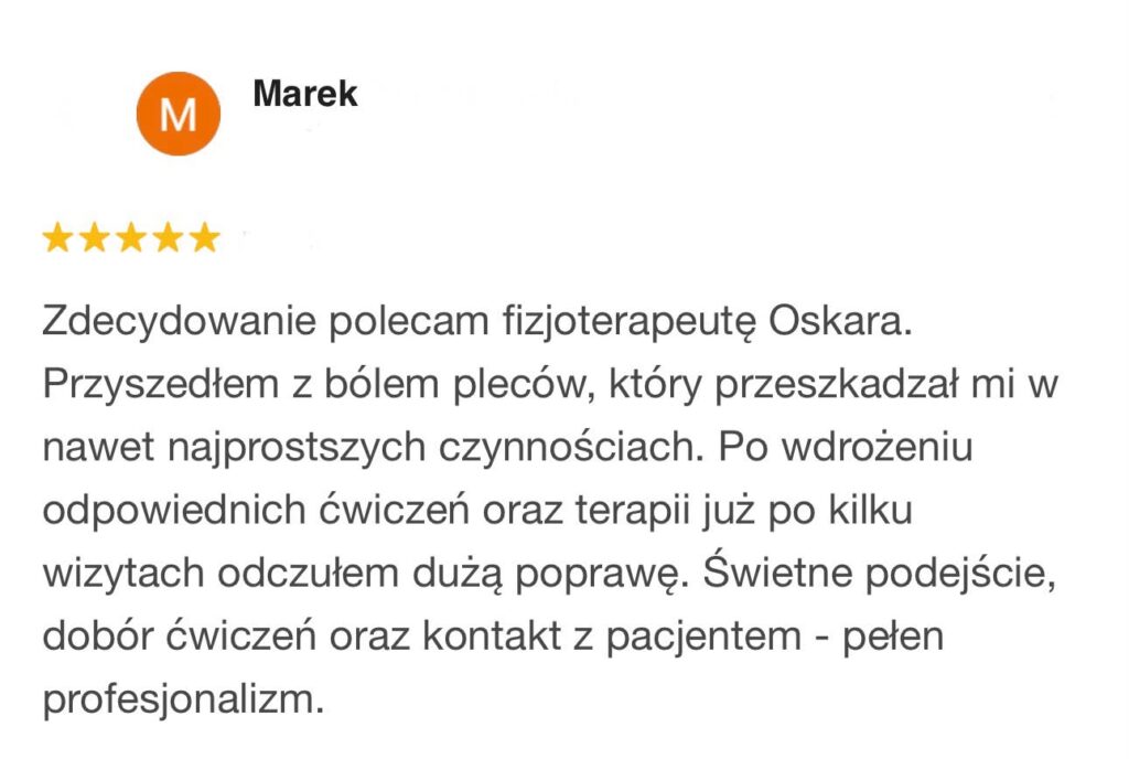Masaż pleców Wysogotowo fizjoterapia Skorzewo